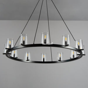 Pauillyc Clear Glass Round Chandelier 36" 48" 60" - Zonesus