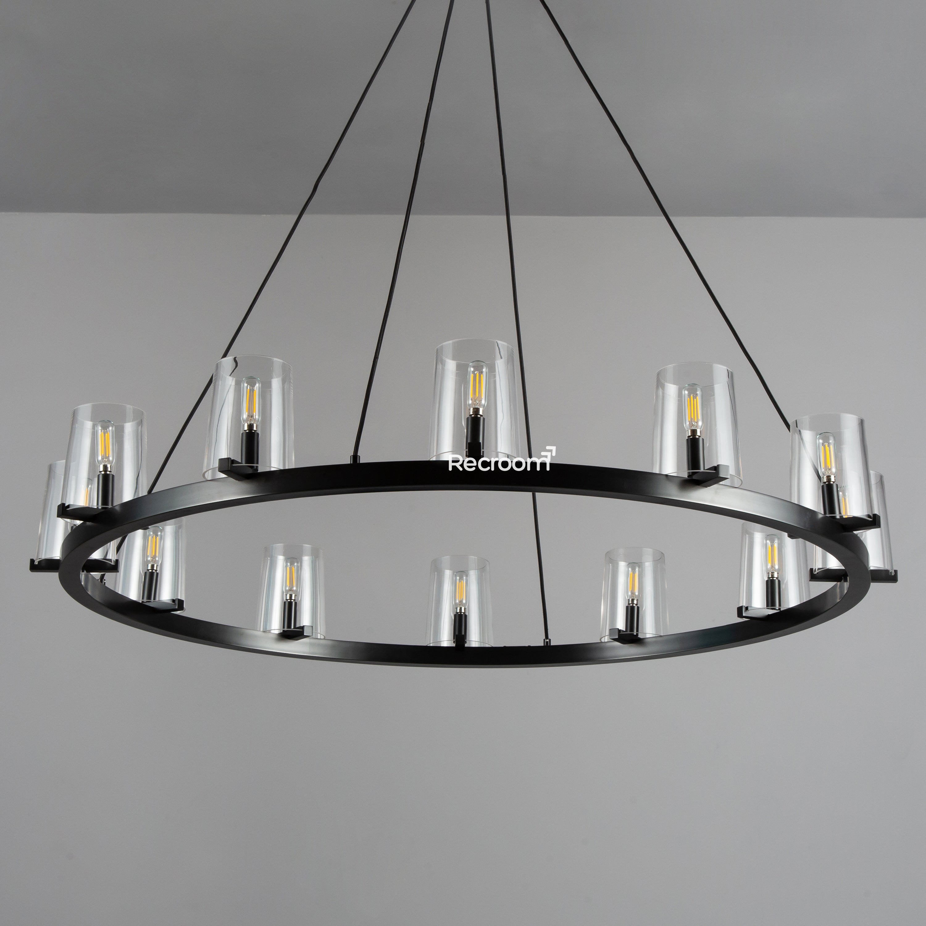 Pauillyc Clear Glass Round Chandelier 36" 48" 60" - Zonesus