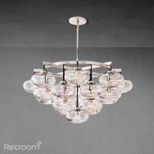 Cabretten Clear Glass Round Chandelier 48" - Zonesus