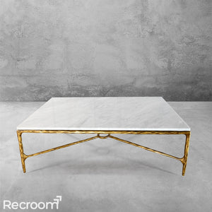Thaddeo Rectangle Marble Coffee Table - Zonesus