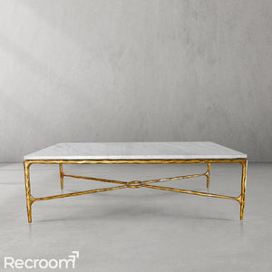 Thaddeo Rectangle Marble Coffee Table - Zonesus