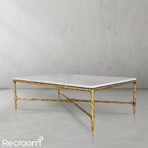 Thaddeo Rectangle Marble Coffee Table - Zonesus