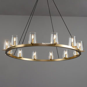 Pauillyc Clear Glass Round Chandelier 36" 48" 60" - Zonesus