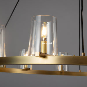 Pauillyc Clear Glass Round Chandelier 36" 48" 60" - Zonesus