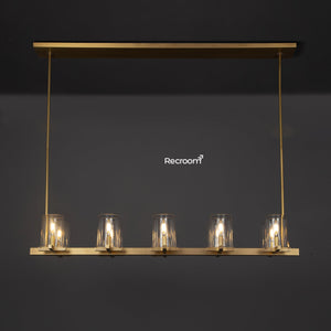 Pauillyc Clear Glass Linear Chandelier 49" 60" - Zonesus