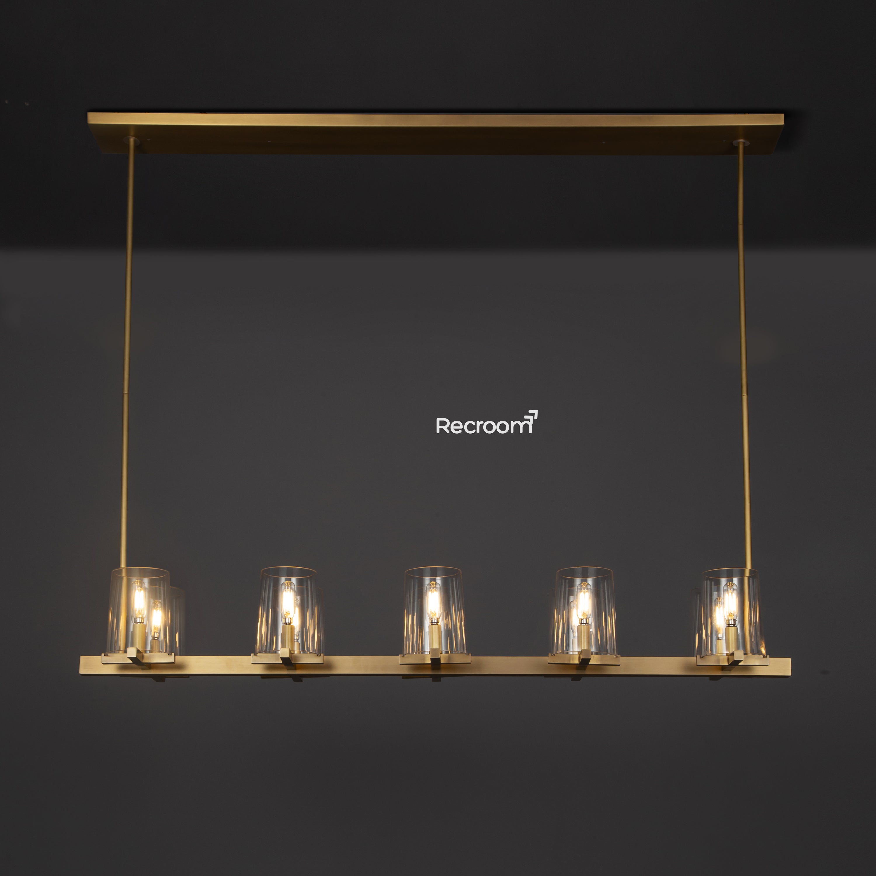 Pauillyc Clear Glass Linear Chandelier 49" 60" - Zonesus