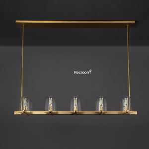 Pauillyc Clear Glass Linear Chandelier 49" 60" - Zonesus
