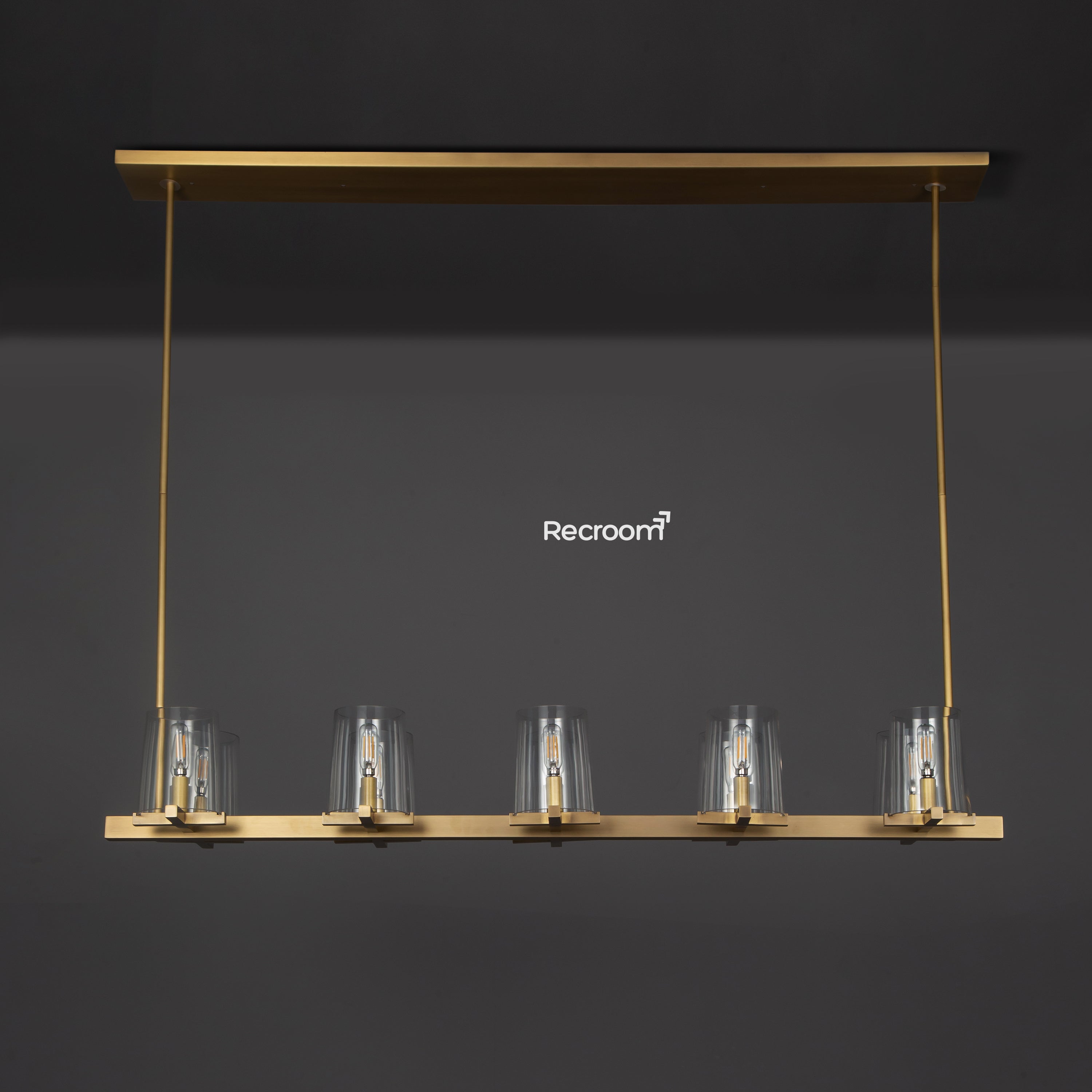 Pauillyc Clear Glass Linear Chandelier 49" 60" - Zonesus