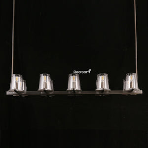 Pauillyc Clear Glass Linear Chandelier 49" 60" - Zonesus