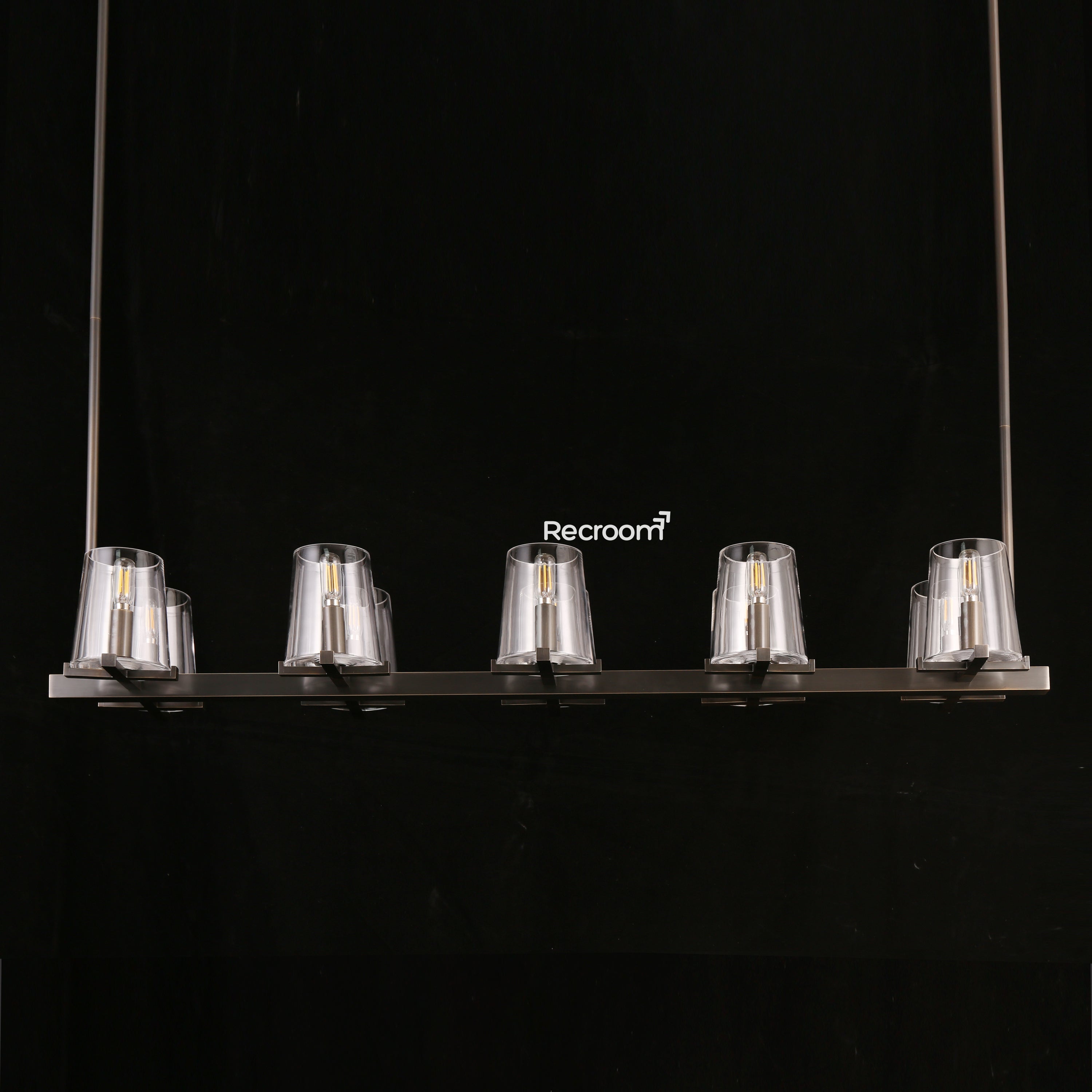 Pauillyc Clear Glass Linear Chandelier 49" 60" - Zonesus
