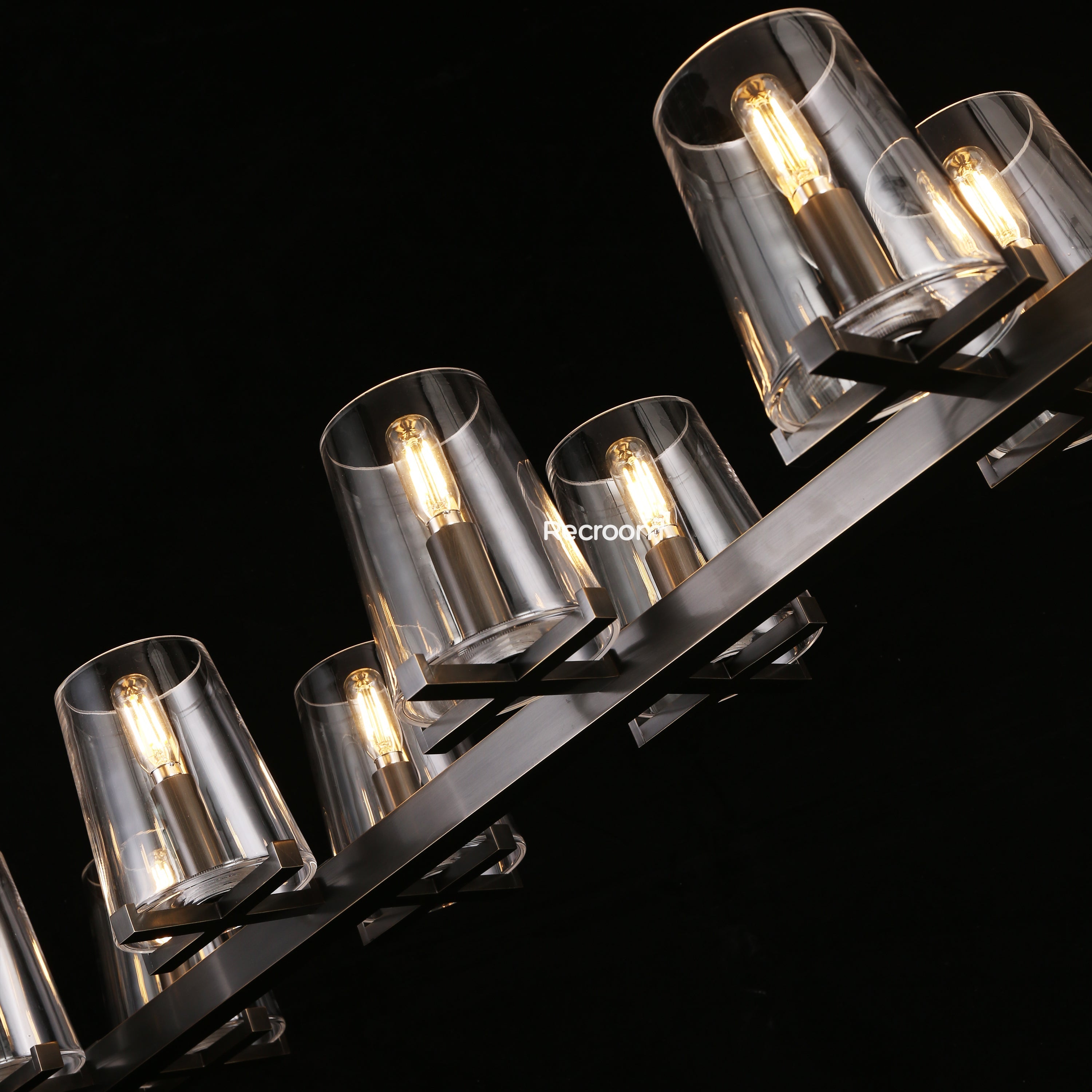 Pauillyc Clear Glass Linear Chandelier 49" 60" - Zonesus