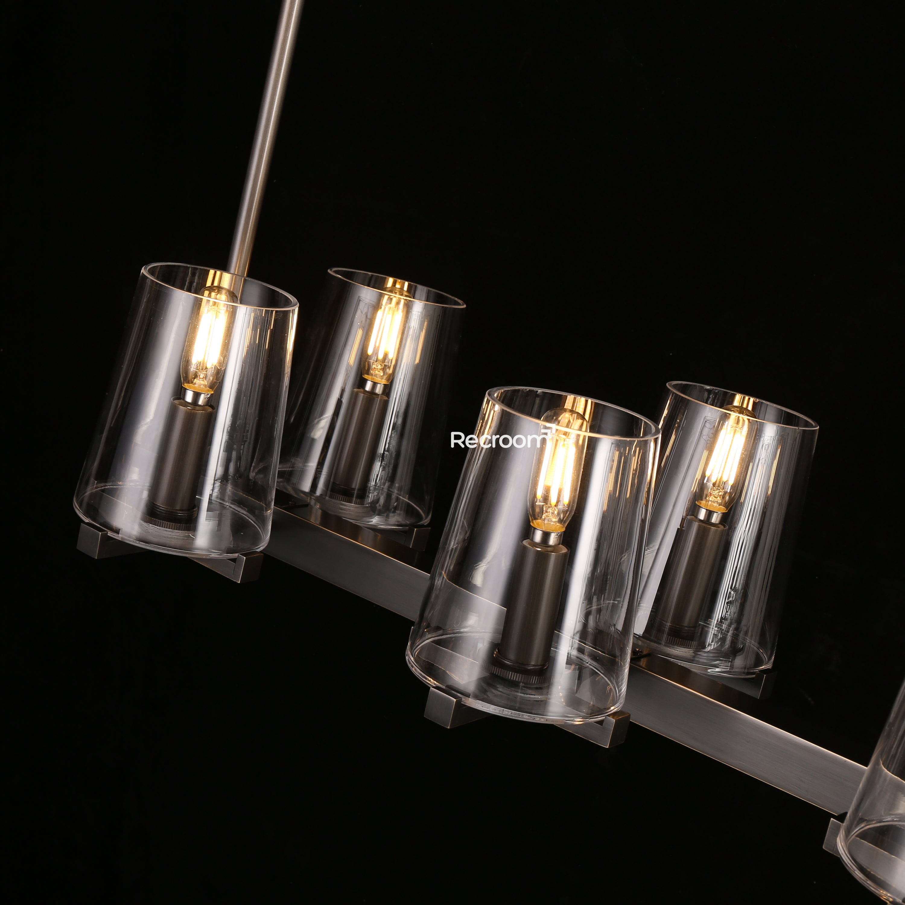 Pauillyc Clear Glass Linear Chandelier 49" 60" - Zonesus