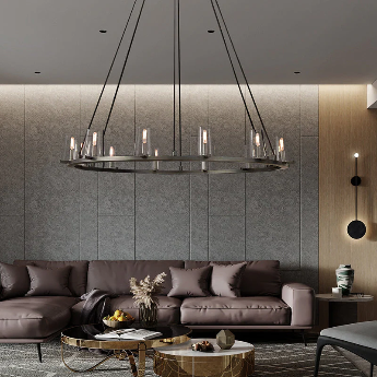 Pauillyc Clear Glass Round Chandelier 36" 48" 60" - Zonesus