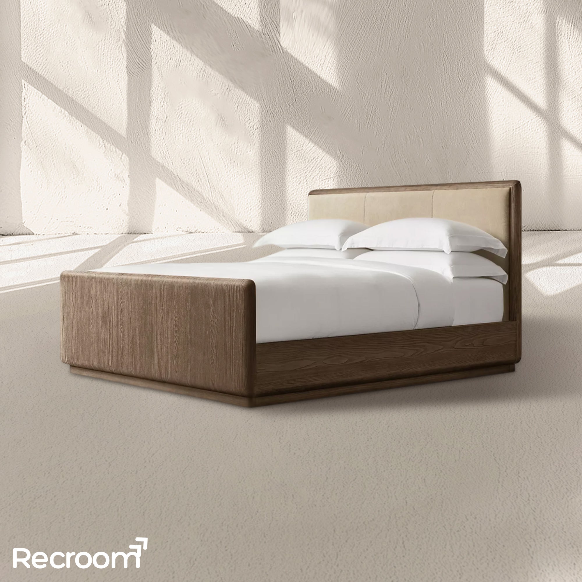 Cira Leather Panel Bed with Footboard - Zonesus