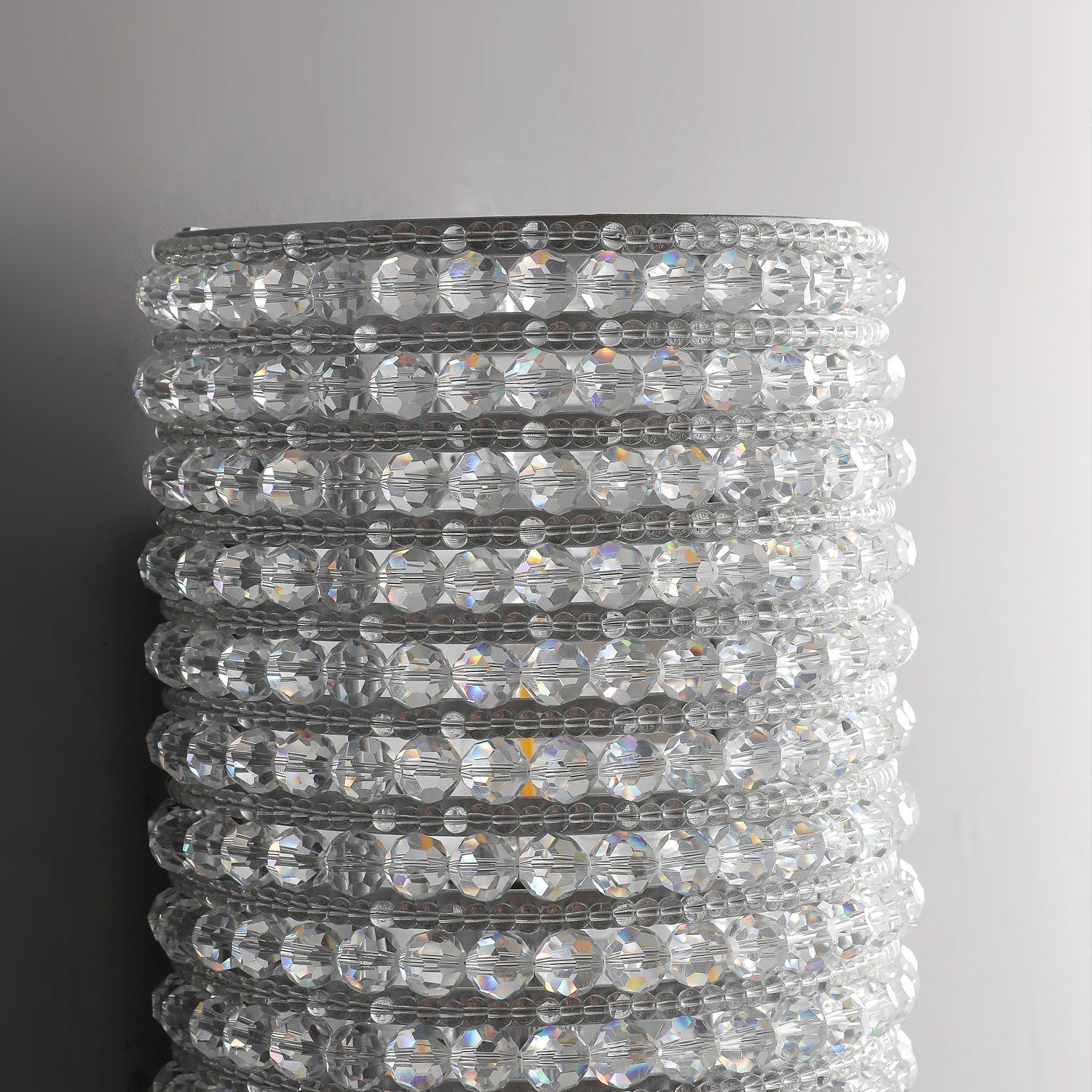 Halo Clear Crystal Beads Wall Sconce 36"H - Zonesus