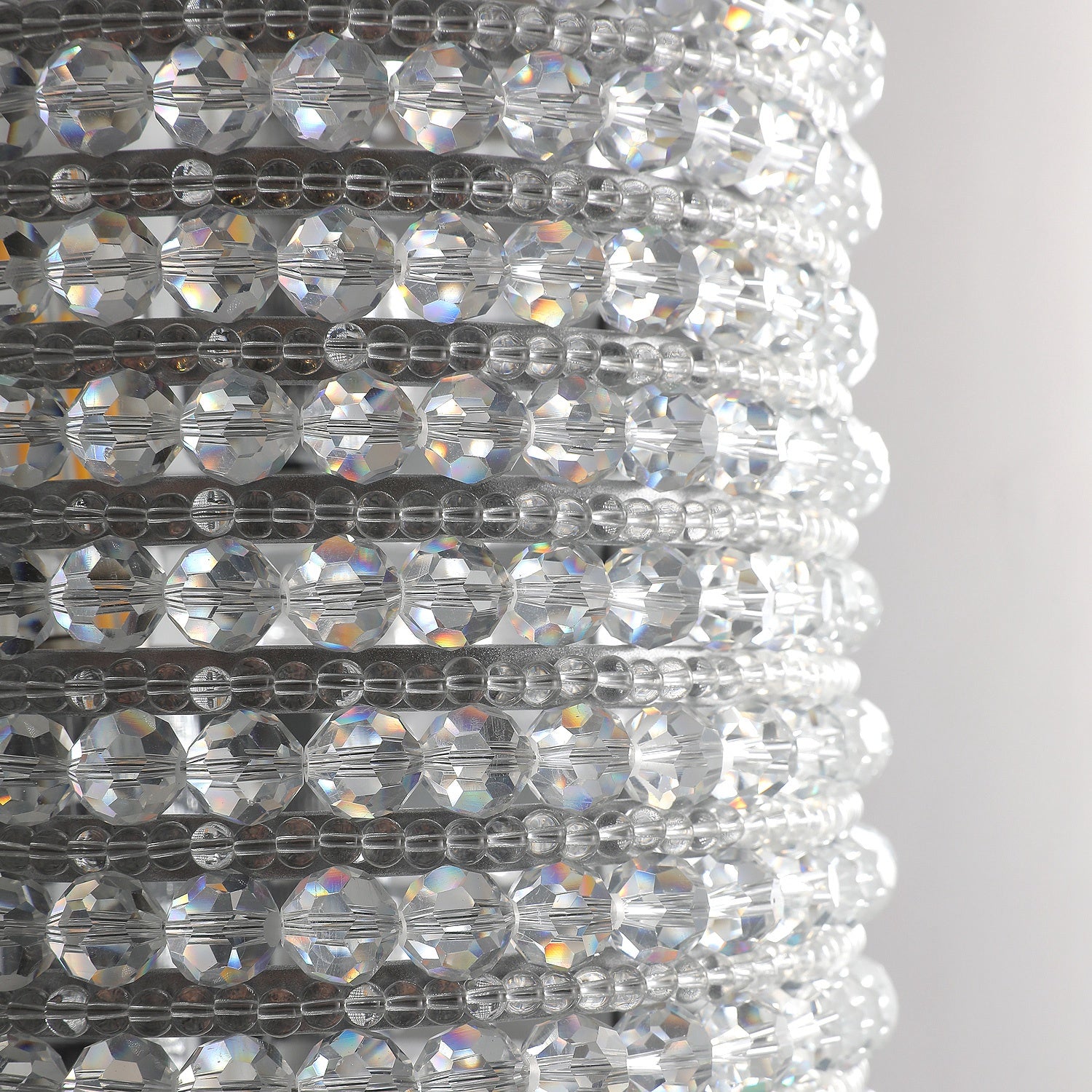 Halo Clear Crystal Beads Wall Sconce 21"H - Zonesus