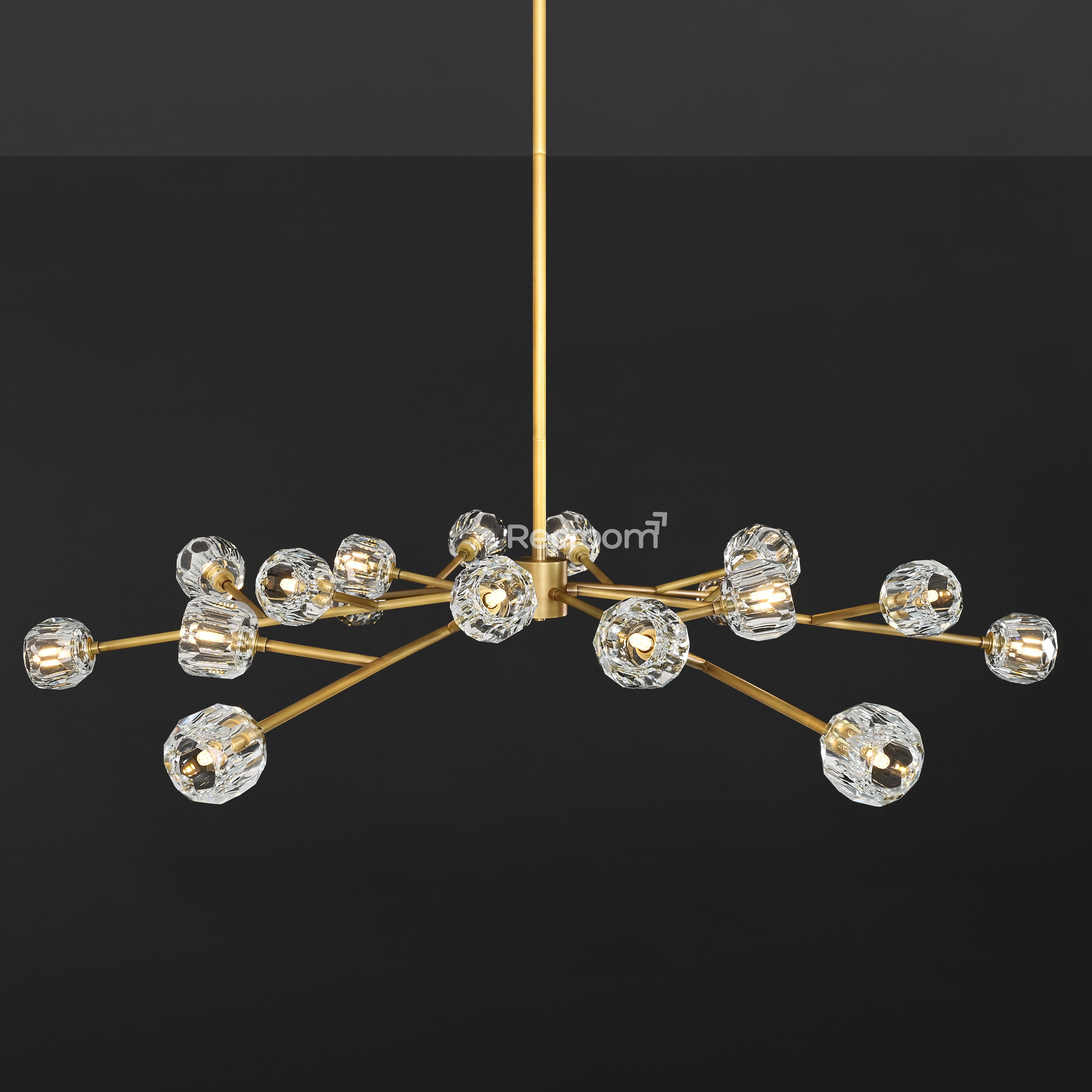 Boulew Crystal Glass Round Chandelier 60" - Zonesus