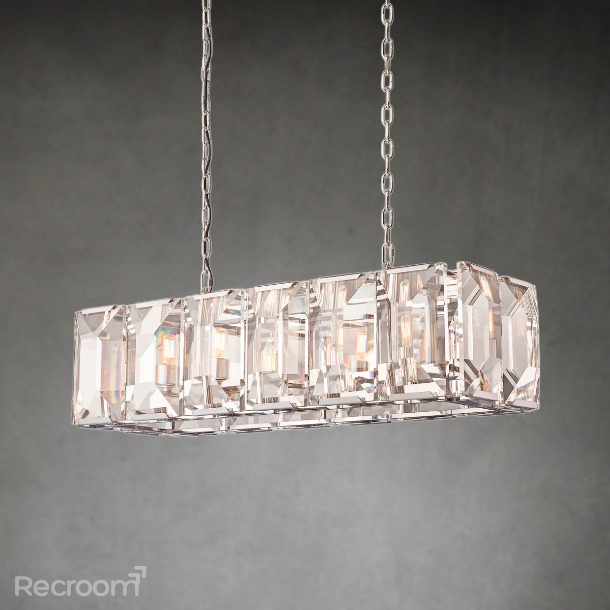 Harllow Multi Crystal Rectangular Chandelier 42“ 54” 62“ 74” - Zonesus
