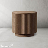 Muelho Wood Round Side Table - Zonesus