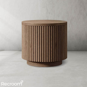 Muelho Wood Round Side Table - Zonesus