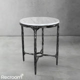 Thaddeo Round Marble Side Table 18" 22" - Zonesus