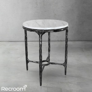 Thaddeo Round Marble Side Table 18" 22" - Zonesus