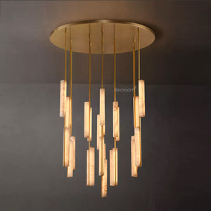 Auduben Alabaster Round Chandelier 56" - Zonesus