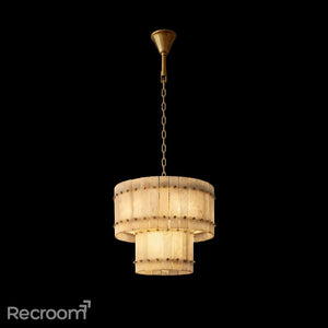 San Marconer Alabaster Round Tiered Chandelier 22" - Zonesus