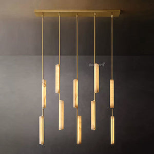 Auduben Alabaster Linear Chandelier 54" - Zonesus