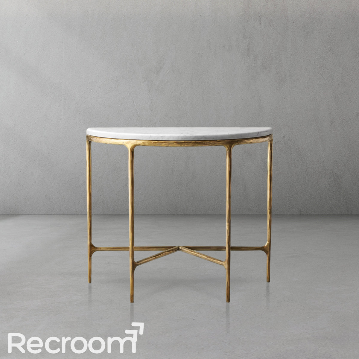 Thaddeo Marble Demilune Console Table - Zonesus