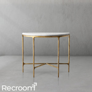 Thaddeo Marble Demilune Console Table - Zonesus