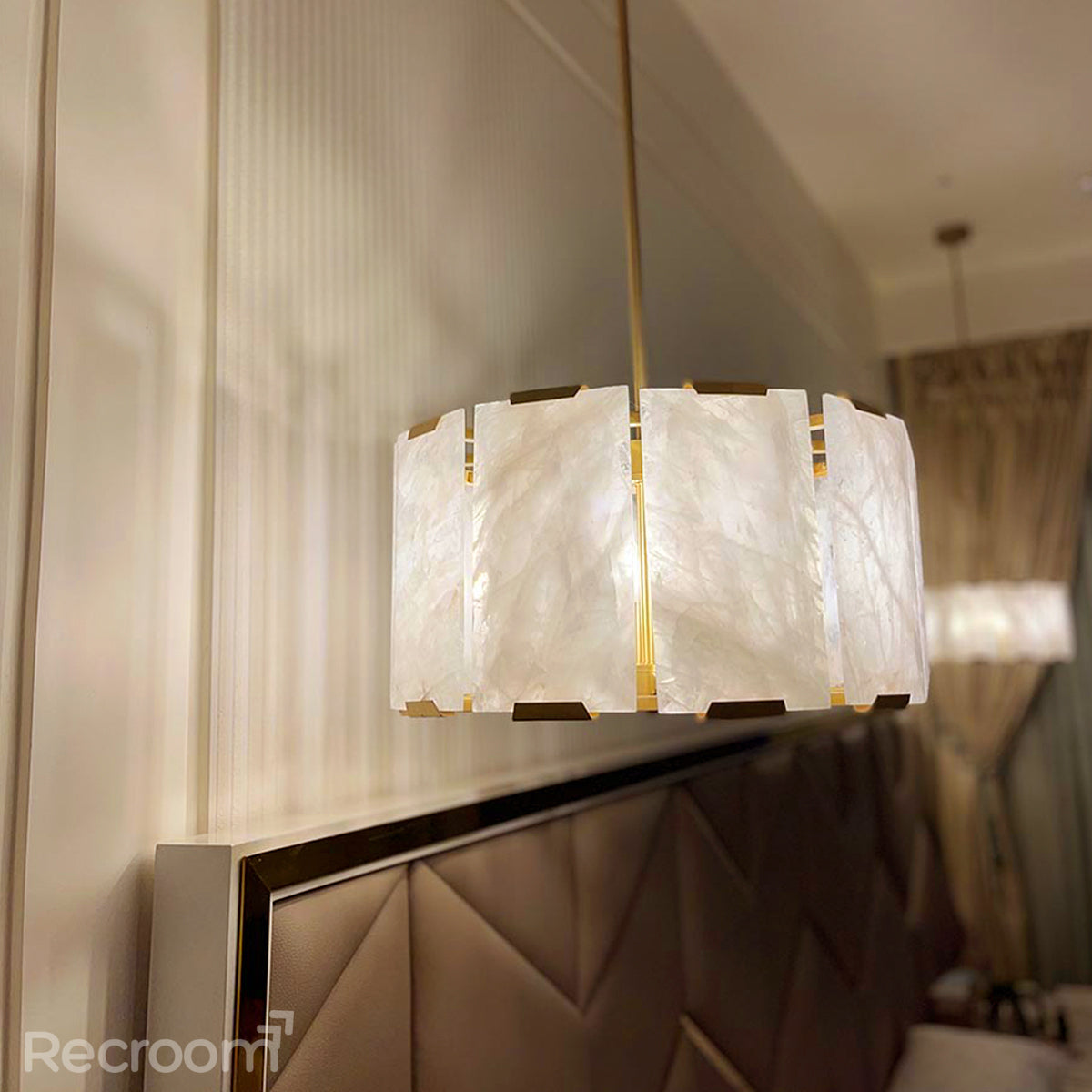 Harllow Calcite Round Chandelier 19" - Zonesus
