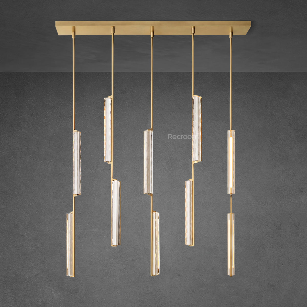 Auduben Crystal Linear Chandelier 54" - Zonesus