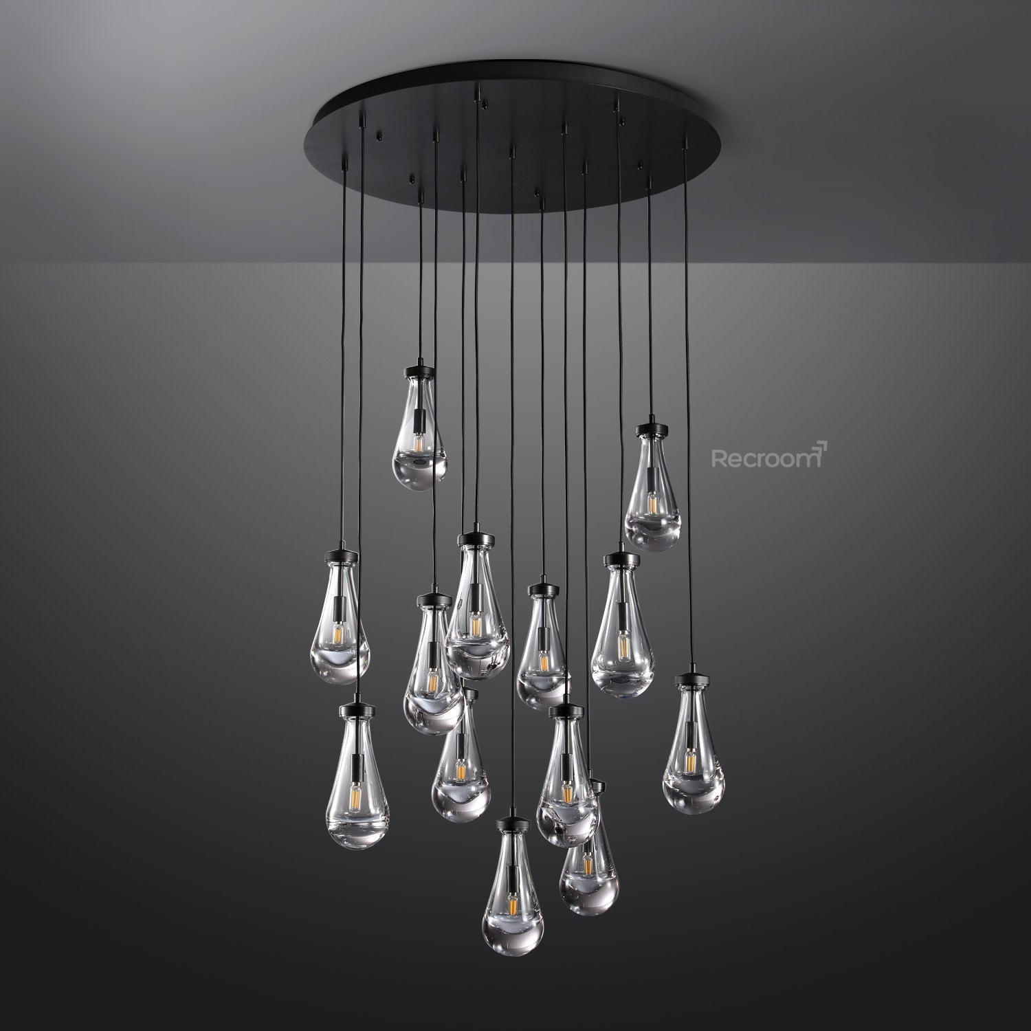 Raindrop Round Chandelier 36" - Zonesus