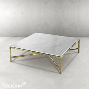 Thaddeo Square Glass Coffee Table - Zonesus