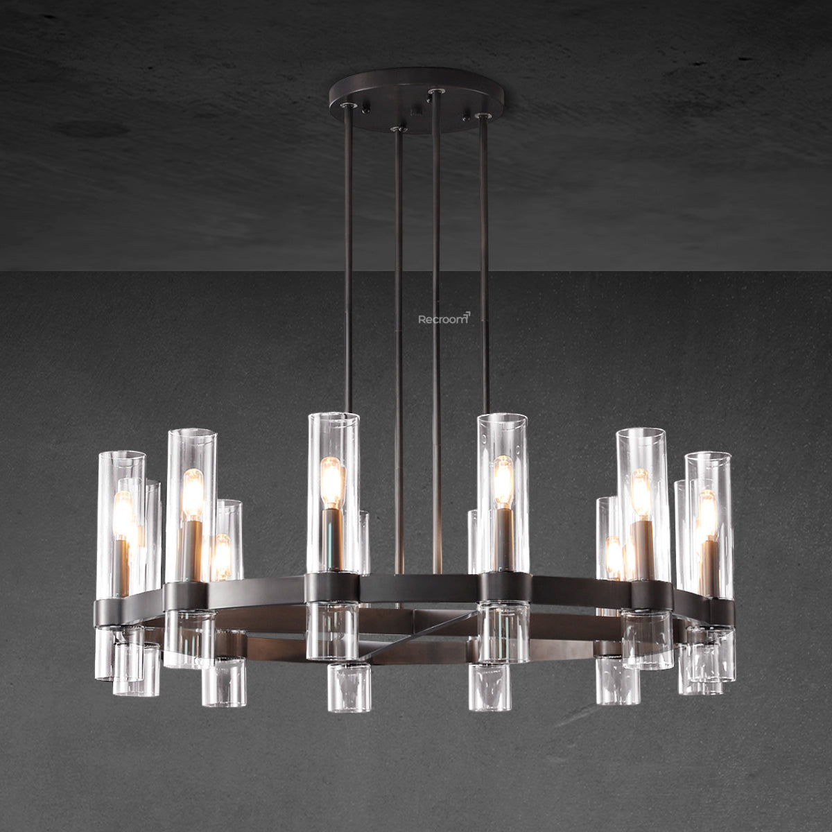 Manory Glass Round Chandelier 36" - Zonesus