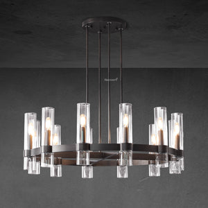 Manory Glass Round Chandelier 36" - Zonesus