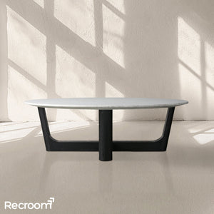 San Germani Round Stone Coffee Table with Rennes Base - Zonesus