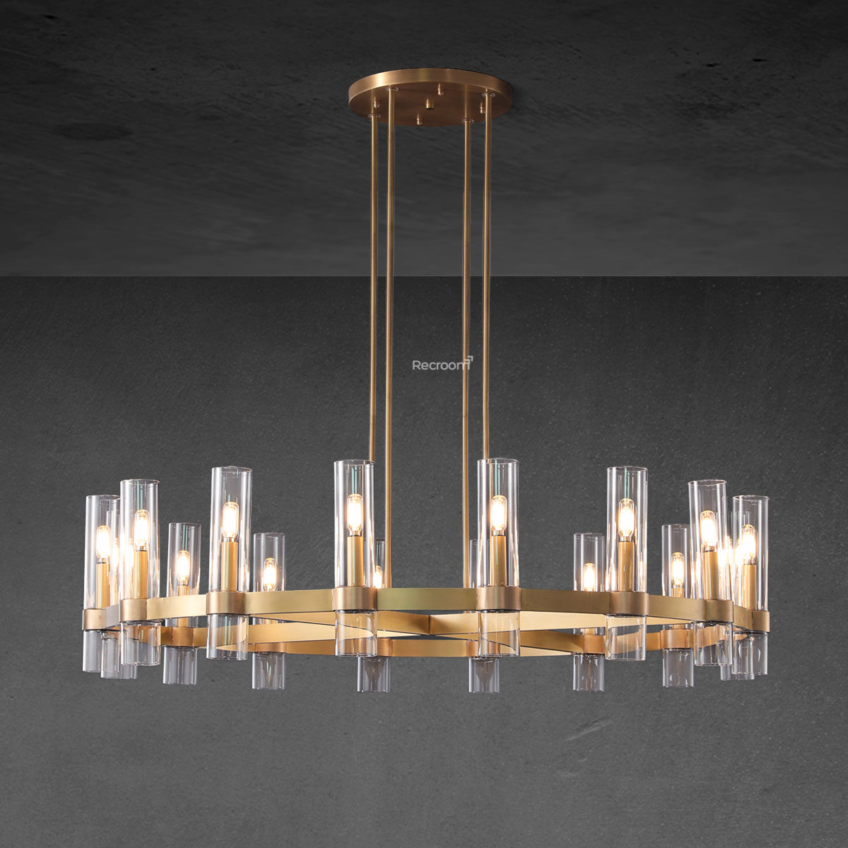 Manory Glass Round Chandelier 48" - Zonesus