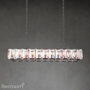Harllow Multi Crystal Rectangular Chandelier 42“ 54” 62“ 74” - Zonesus