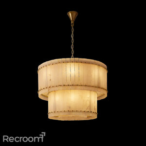 San Marconer Alabaster Round Tiered Chandelier 37" - Zonesus