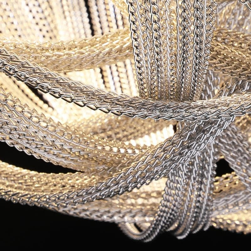 Alisa Luxury Plated Aluminum Chain Tassel Chandelier Diameter 24" 31" - Zonesus
