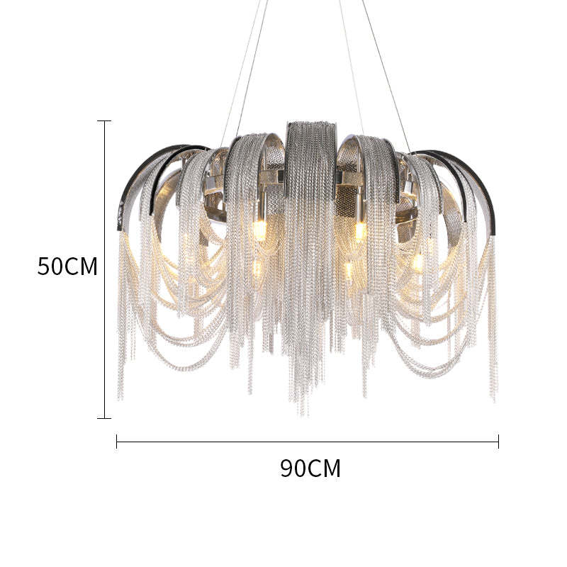 Alisa Luxury Aluminum Chain Tassel Chandelier - Zonesus