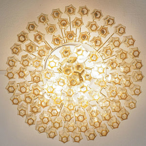 Prismatico 91 Elements Amber Compact Glass Chandelier 25" - Zonesus