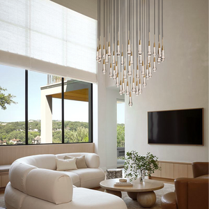 Solitaire Crystal Round Chandelier 17" 24" 36" 40'' 48'' 58"D - Zonesus