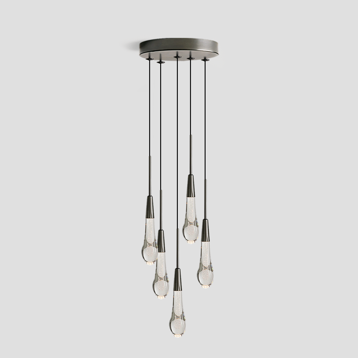 Solitaire Cluster Crystal Pendant 3 Light 5 Light 7Light - Zonesus