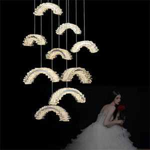 Cervine Rock Crystal Staircase Chandelier - Zonesus