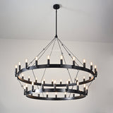Caminon Vintage Filament Two-Tier Chandelier 50" - Zonesus