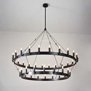 Caminon Vintage Filament Two-Tier Chandelier 50" - Zonesus