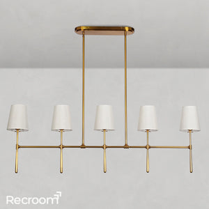 Art Fabric Lamp Shade Rhodes Linear Chandelier - Zonesus